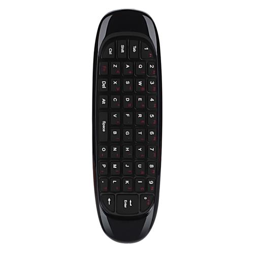C120 Spanish Version 6-Axis Gyro 2.4G Wireless Air Mouse QWERTY Keyboard for Android/Windows/Mac OS/Linux Systems - Black
