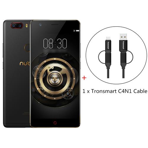 [Package C]ZTE Nubia Z17 Lite 5.5 Inch Smartphone 6GB 64GB 13.0MP Dual Rear Camera Snapdragon 653 Global Version - Black Gold + Tronsmart C4N1 4-in-1 Type-C Cable