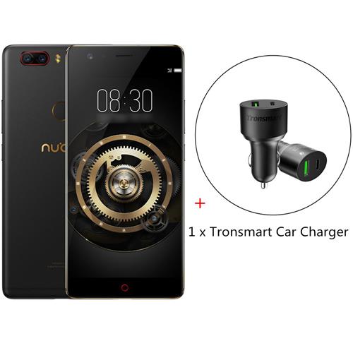 [Package D]ZTE Nubia Z17 Lite 5.5 Inch Smartphone 6GB 64GB 13.0MP Dual Rear Camera Snapdragon 653 (Black Gold) + Tronsmart 33W 2 Global Version - Port QC 3.0 USB Car Charger