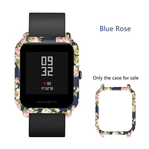 Protective Cover Case For Huami Amazfit Lite Smartwatch Dial Plate Multiple Color - Blue Rose