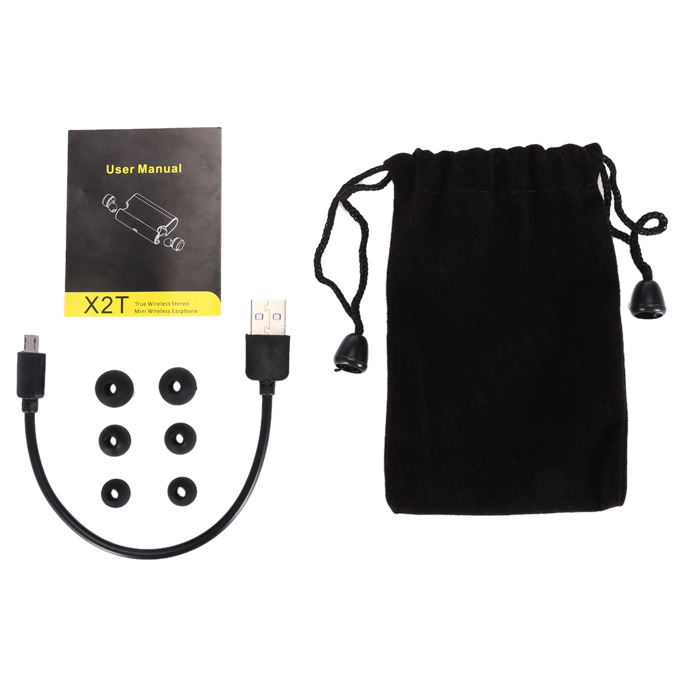 X2T Wireless Bluetooth Double Earbuds Black