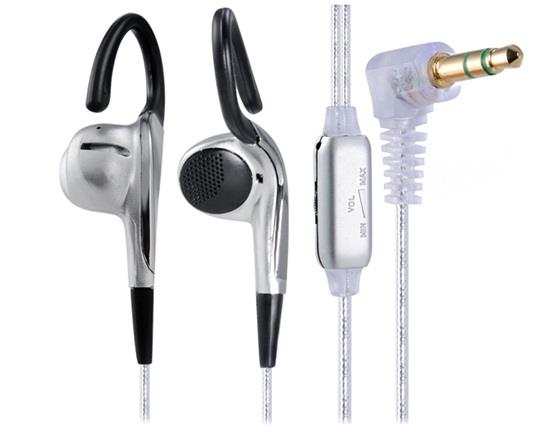 

B350 3.5mm Stereo Earphones Plug Ear Hook Design With 1.2m Cable Microphone Volume Adjustment - Silver