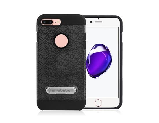 

Angibabe Color Checkered TPU+PC Two in One with Stand Phone Case for iPhone 8 Plus - Rose Gold
