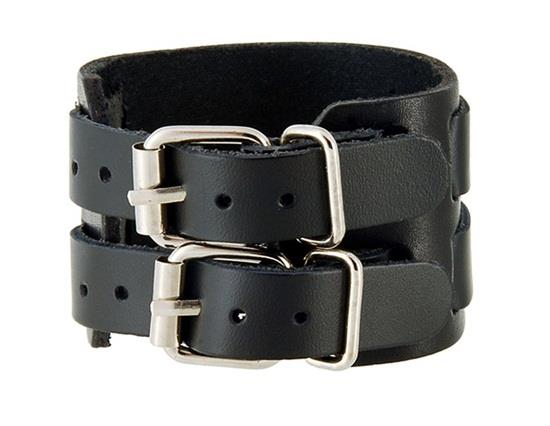Double Leather Bracelet Black