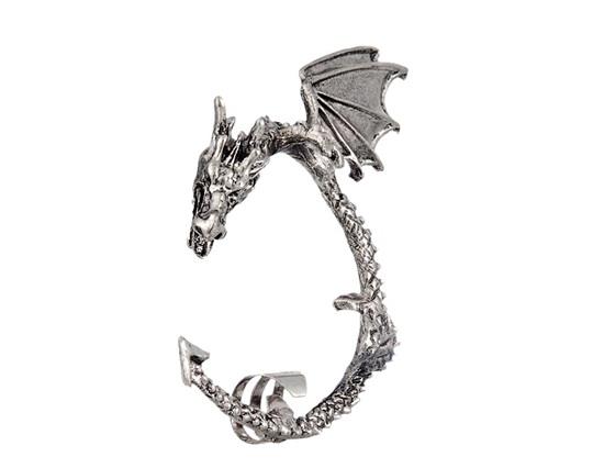 Dragon Clip-on Earrings Old Silvery