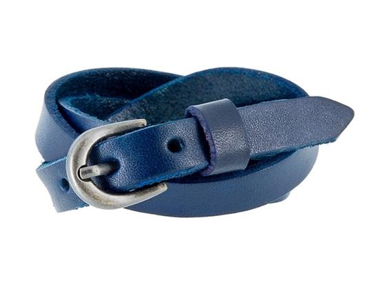 Elegant Leather Bracelet Dark Blue