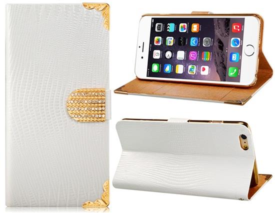 

Crocodile Pattern Rhinestone Faux Leather Flip Case with Mount Stand & Credit Card Slots for 5.5" iPhone 6 Plus