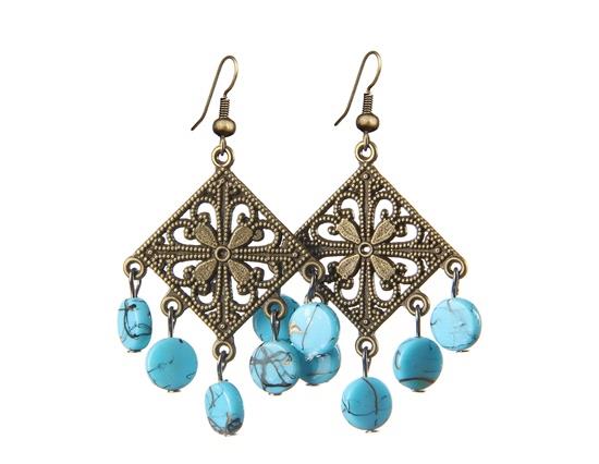 Square Color Earrings Blue