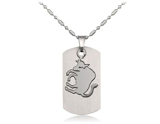 

Stainless Steel Taurus Pendant Constellation Necklace - Silver