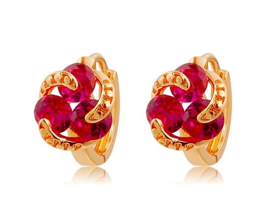 18K Gold Plated Alloy Crystal Decoration Earrings