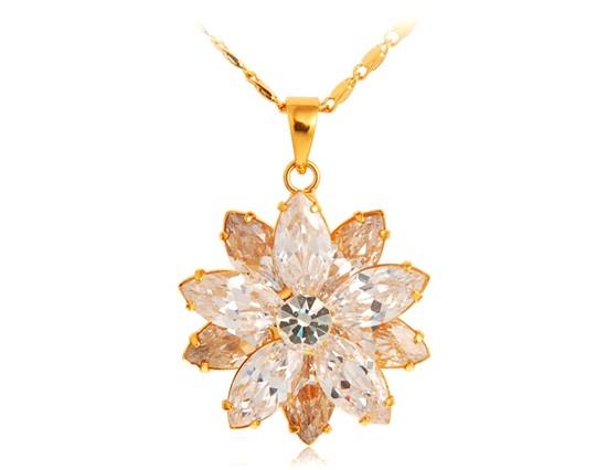 18K Gold Plated White Zircon Necklace