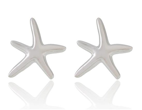 18K RGP APPLE Star Earrings Silver