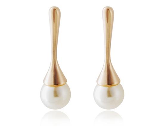 18K RGP Pearl Stud Earrings Gold