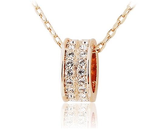 18K RGP Ring Design Necklace Gold