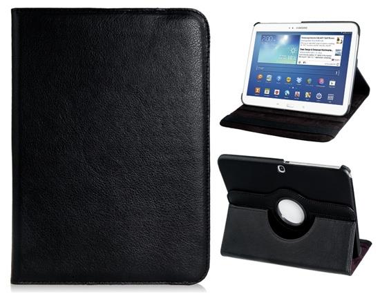 

360 Degree Rotatable Faux Leather Stand Protective Case for Samsung P5200 10.1" Tablet PC -Black