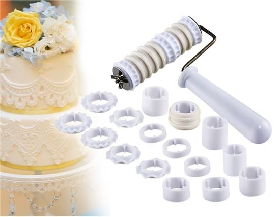 

Fondant Ribbon Cutter Embosser Cake Decorating Tool Set -White