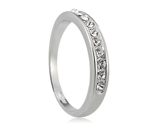 Crystal Accent Ring White Gold
