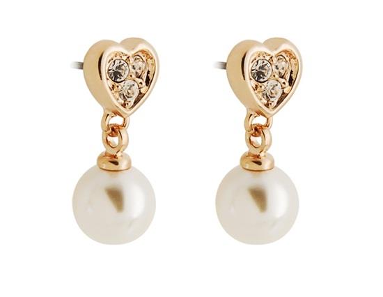 Decorated Heart Earrings Golden