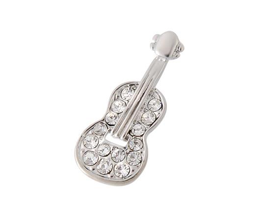 Guitar Shaped Collar Brooch