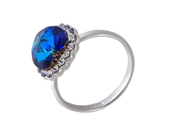 HP0497L ITALINA Exquisite 18K RGP Heart of the Ocean Ring 9 Blue