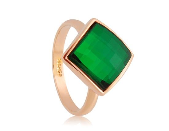 

HP0498G Rigant Exquisite 18K RGP HP0500L Ring with Prismatic Shape Decoration 8 - Green