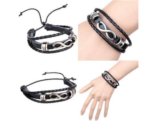 Unisex leather bracelet multi *** cream main image 1