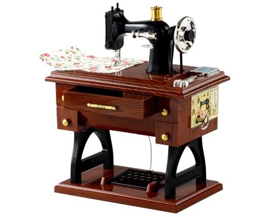 Retro Sewing Machine Music Box
