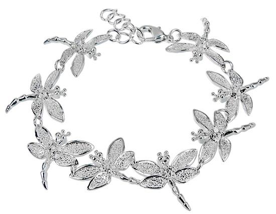 Silver Plated Dragonfly Design Bracelet