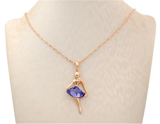 Zirconia Accented Dancing Girl Necklace