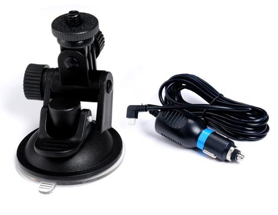 Gopro Car Charger Set with A Holder Suction Cup Bracket for Gopro - Black