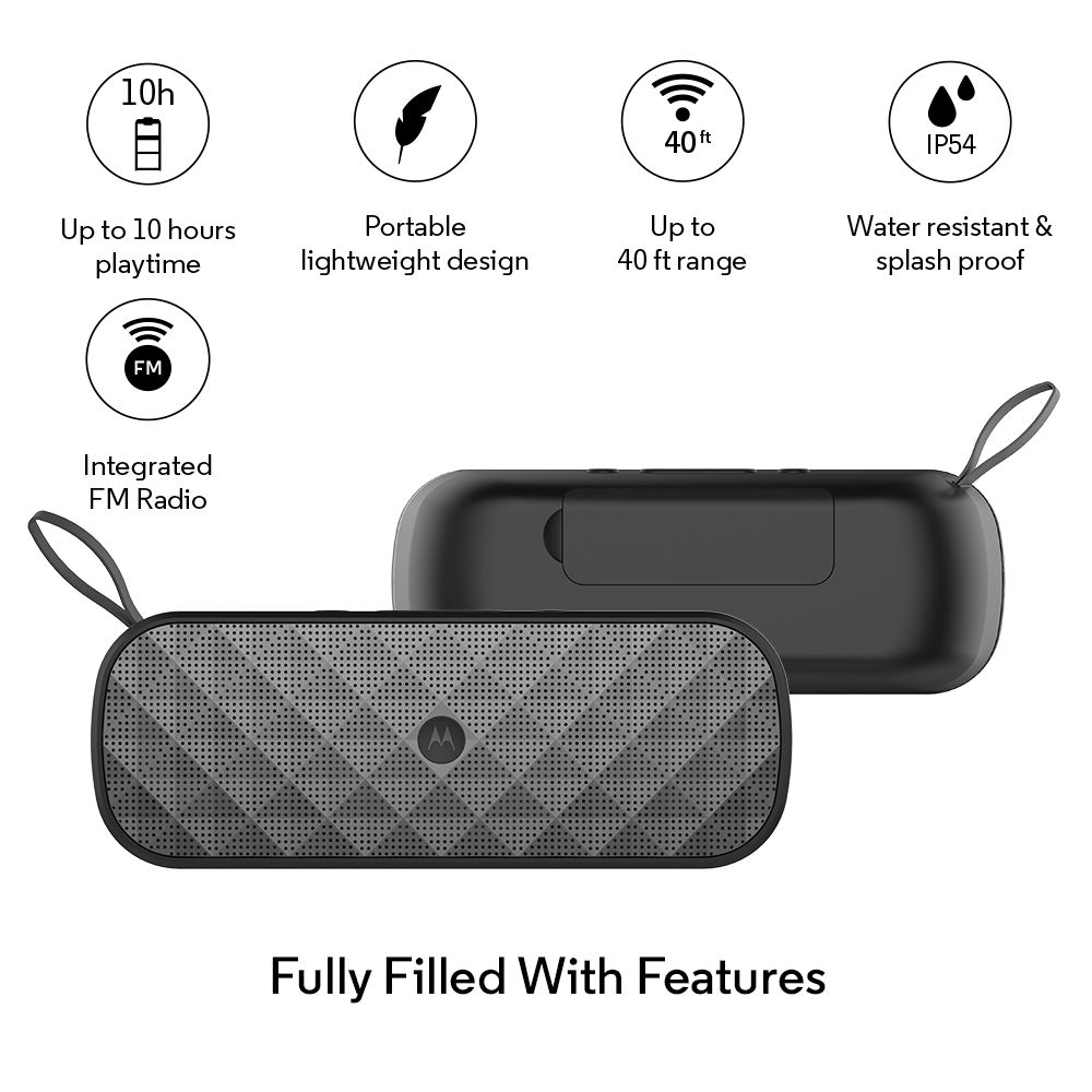 Motorola Sonic Play + 275 Bluetooth Speaker Black