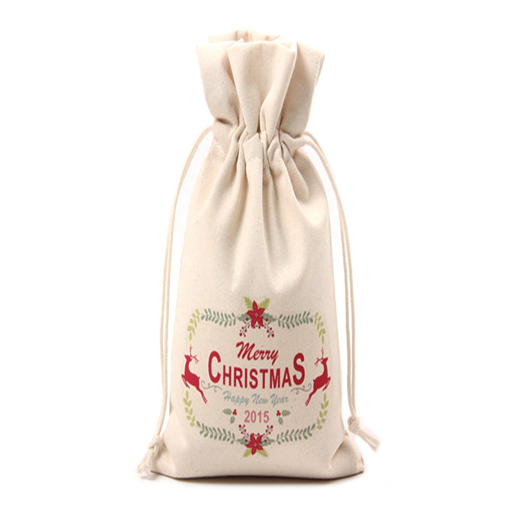 Christmas Drawstring Bags White
