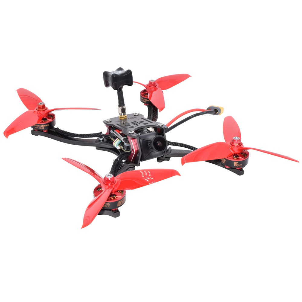 

WAT-TEC RED HARE FPV Racing Drone with OMVT F4 FC OSD BLHeli_S 35A 4 in 1 ESC 5.8G 48CH VTX BNF - Frsky XM+Receiver