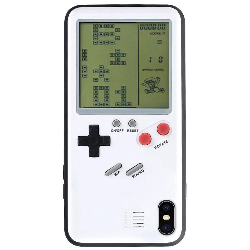 

2-in-1 Tetris Game Phone Case For iPhone X Can Play Little Game - White