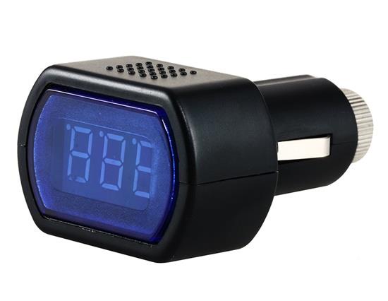 Voltmètre d'appareil de contrôle de tension de voiture d'affichage à LED de Digital - noir