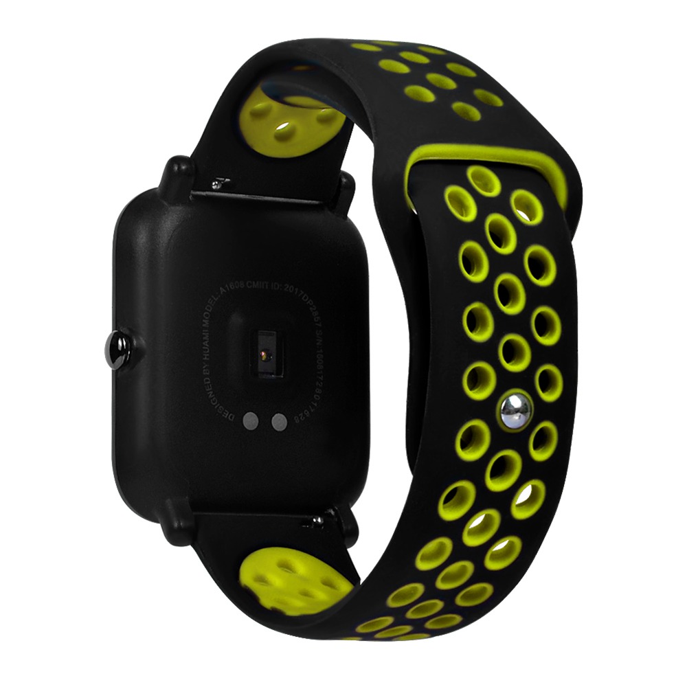 

Replacement Strap Silicon Watch Bracelet Band For Xiaomi HUAMI AMAZFIT Bip - Black+Green