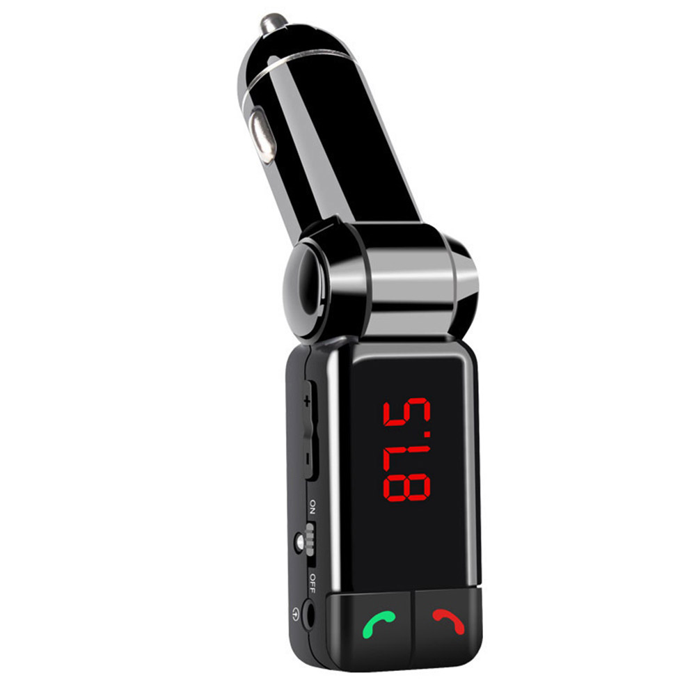 

Earldom BC06 Dual USB Car Charger Bluetooth Handsfree Call FM Transmitter Car MP3 Player - Black