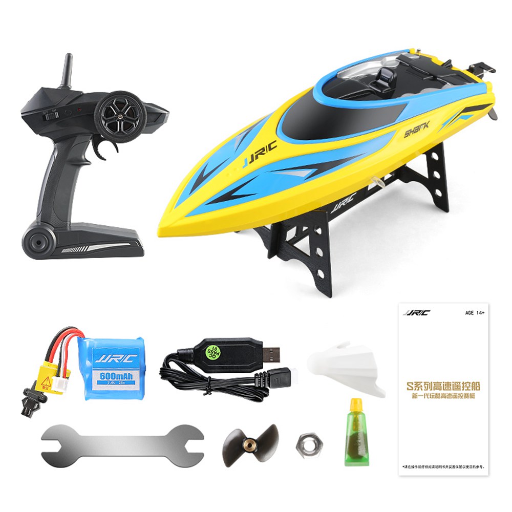 JJRC S2 SHARK RC Boat 180 Degree Flip Brushed RTR Yellow