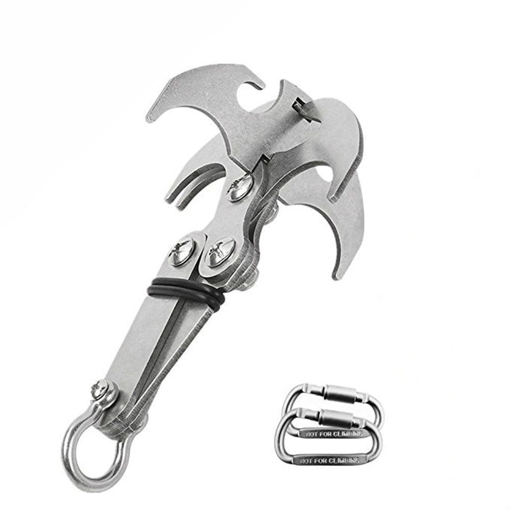 Stainless Steel Gravity Grappling Hook Claw Cross Survival Folding Outdoor Climb 