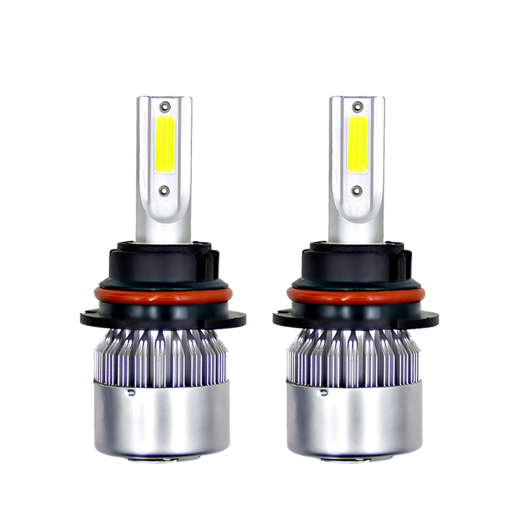 

9007/HB5 Car LED Headlight Bulb 36W 6000K 4000 Lumens Extremely Bright Chips Conversion Kit - Silver