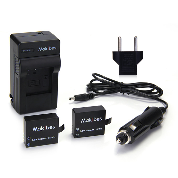 Makibes Power Battery 2-Pack and Charger for SJ4000 SJ5000 Camera