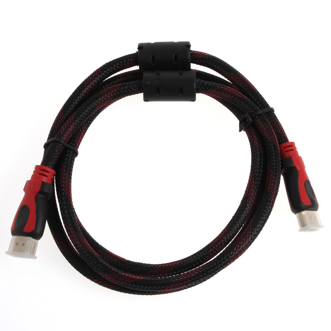 

1.5M HDMI Cable With Gold Plated Connector 1.3 And 1.4 Version Bi-color Moulding Type With Nylon Protect Layer - Black