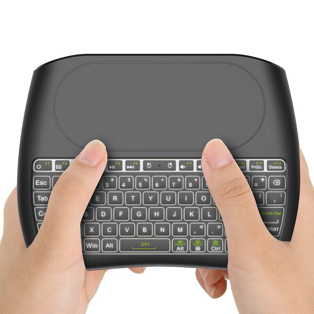 D8S 2.4G Mini Wireless Keyboard with 4.1 in Touchpad Bright Version
