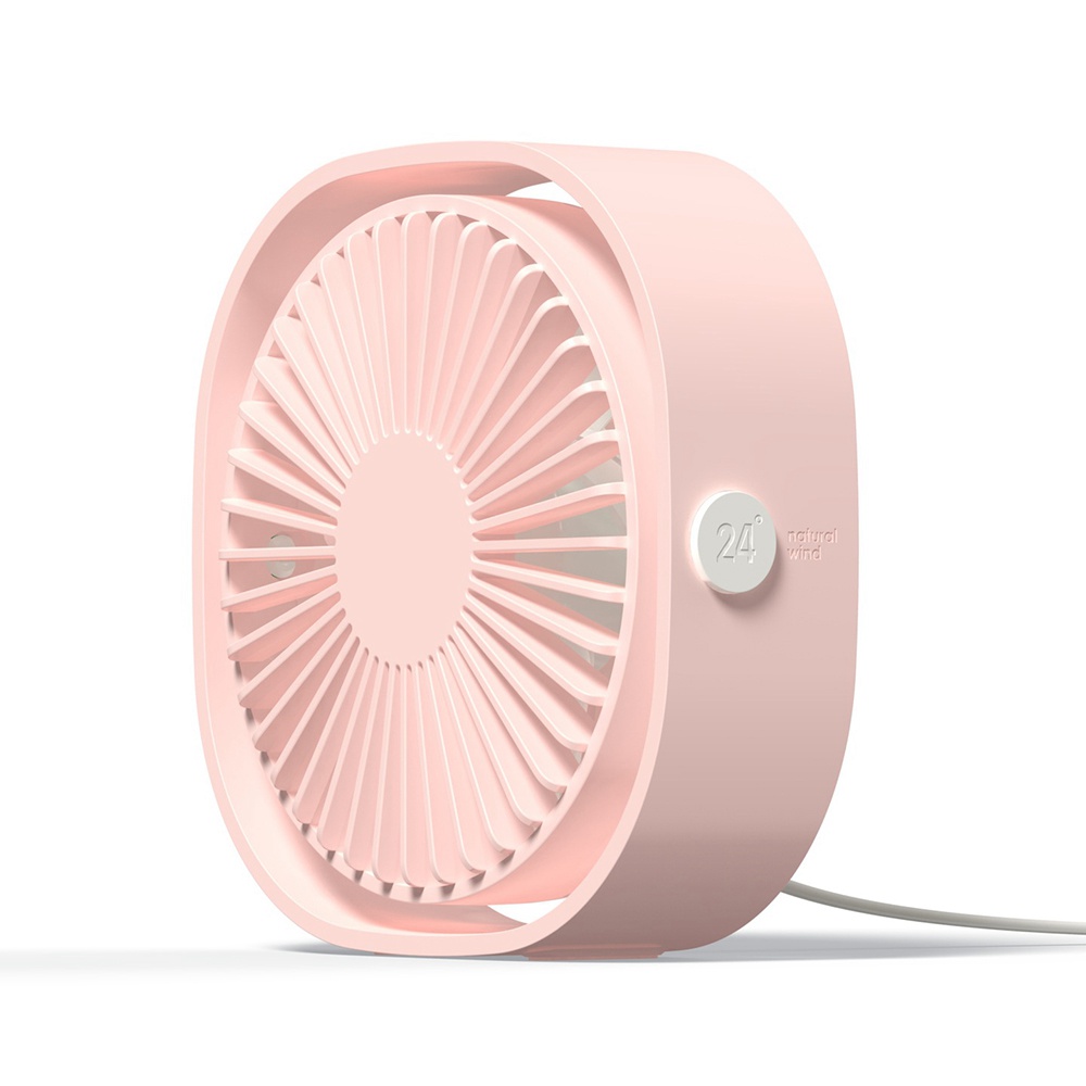 

Rotate 360 Degrees Desktop Silent Little Fan Portable Mini USB Fan -Pink