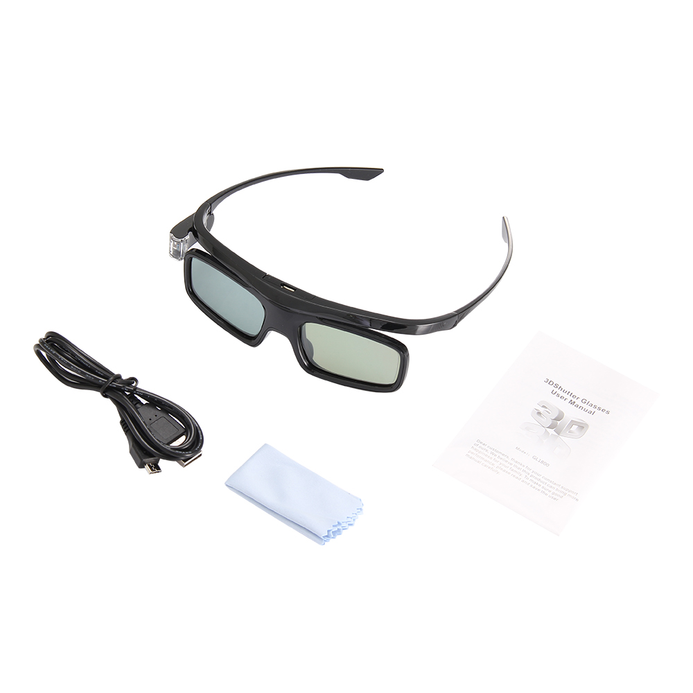 GL1800 Universal 3D Active DLP Link Glasses Projector Black