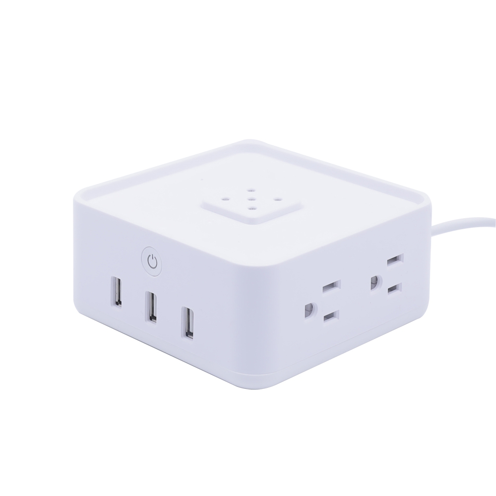 Geekbes Free Cube USB Power Socket Power Strip Wireless Charger LED Ambient Gesture Light Bluetooth Speaker Free Combination, Built-in Overload Protection- White