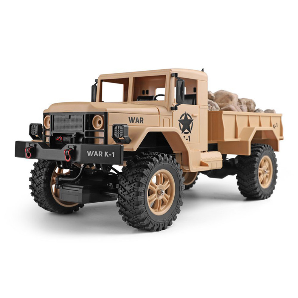 

Wltoys 124301 2.4G 1:12 4WD 390 Bruhed Off-road RC Car 4.5kg Load Military Truck RTR - Khaki