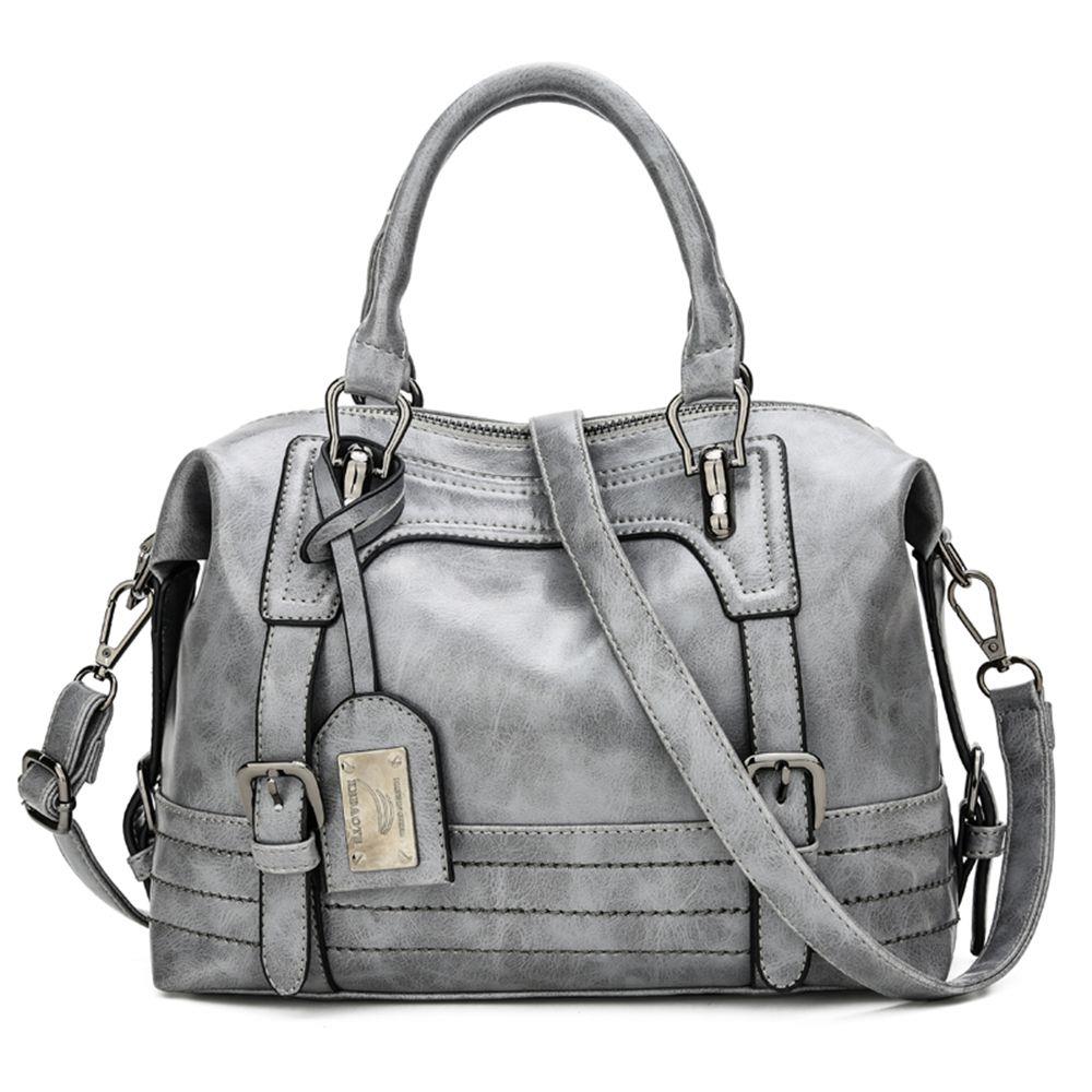 Fashion Tote Satchel Bag Women's Handbag-Gray