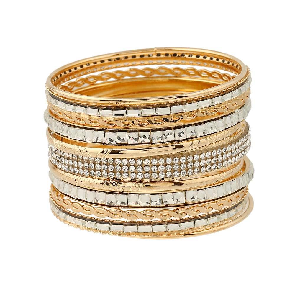 Женские акриловые браслеты с бриллиантами, золото