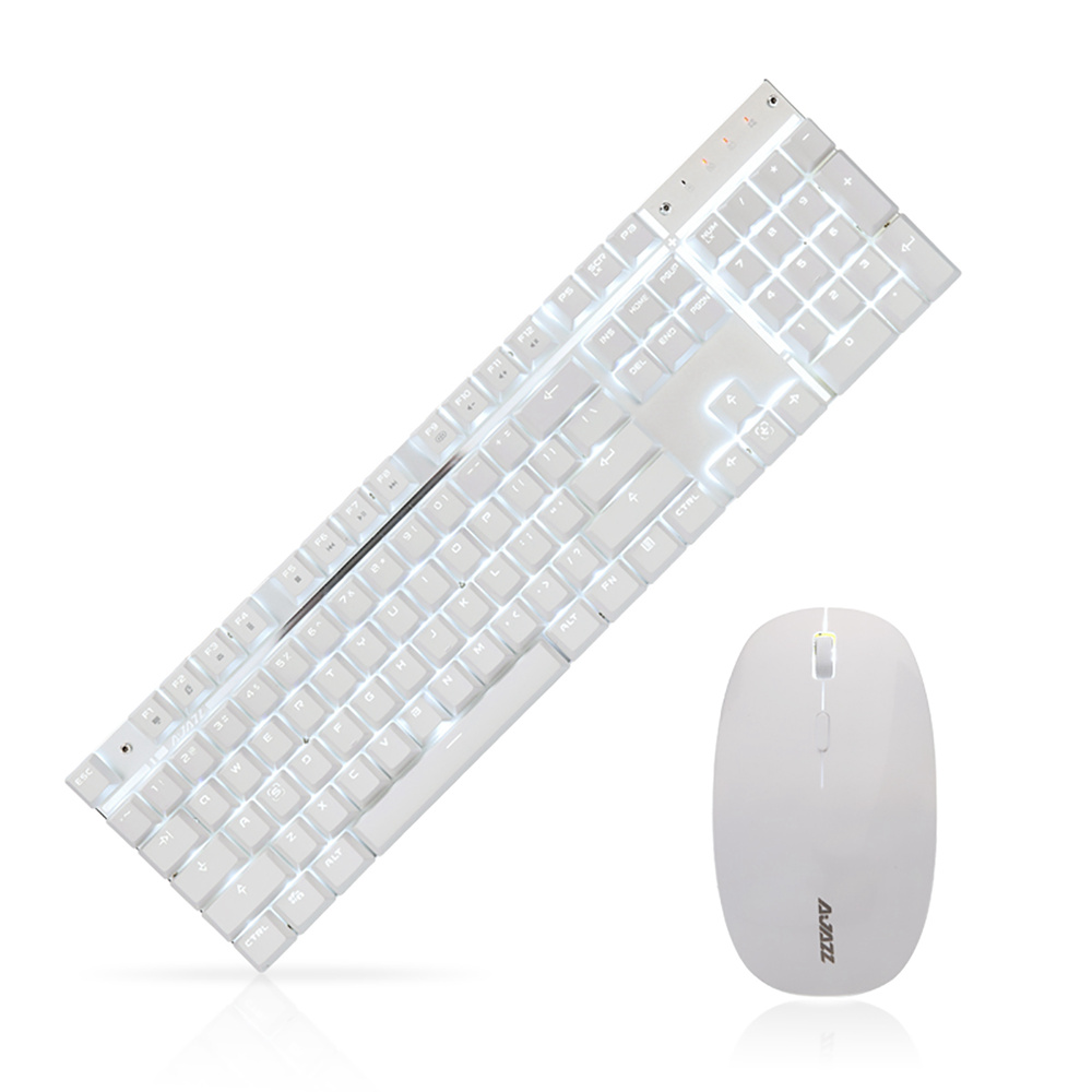 Ajazz A3008 2.4G Wireless Mechanical Keyboard & Mouse Combos White